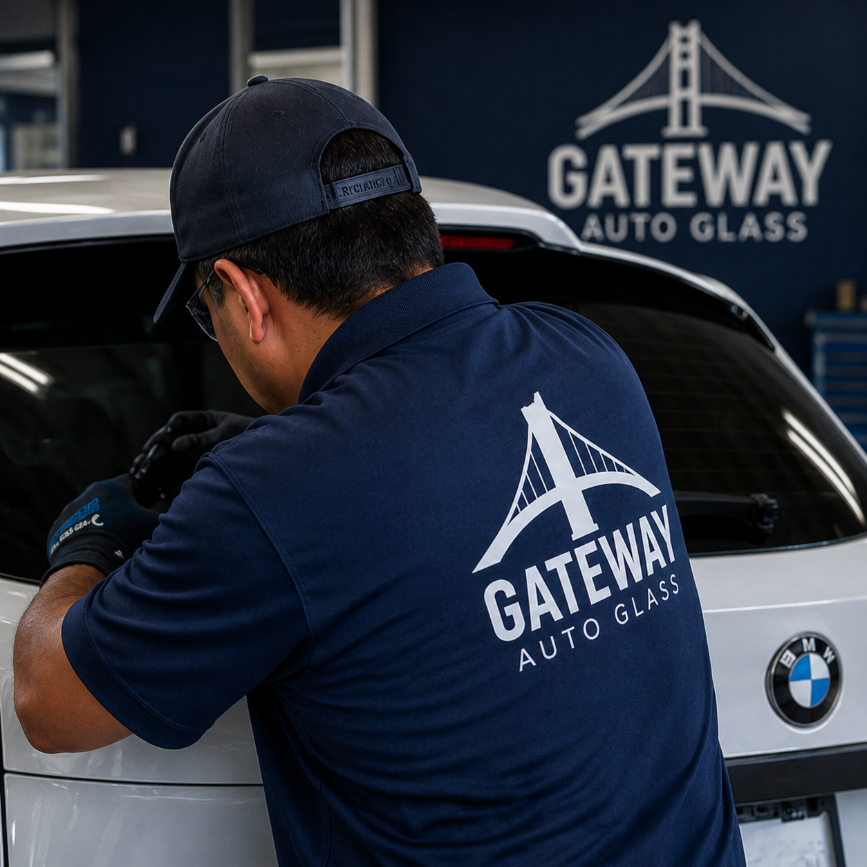 Gateway Auto Glass mobile technician providing on-site windshield service in San Ramon